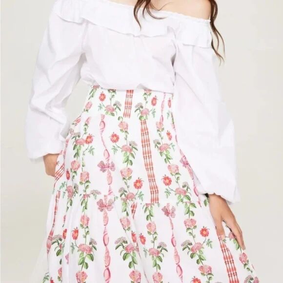 NWT  HILL HOUSE White The Lena Cotton Blouse Top Shirt  Women's Size Large - Picture 5 of 14